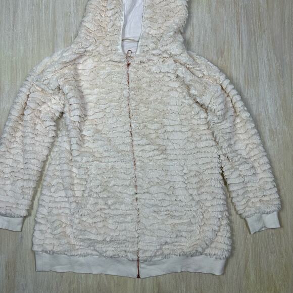 Soft Surroundings Ivory Novella Teddy Fuzzy Soft Zip Tunic Sweater Jacket XS - Picture 2 of 16